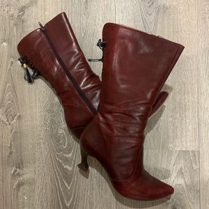 Fluevog Kona Boots in Red, Size 10